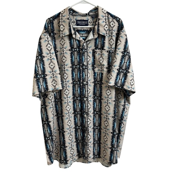 Panhandle Tops - Panhandle Performance Aztec Print Western Short Sleeve Button Shirt Men’s Sz XXL